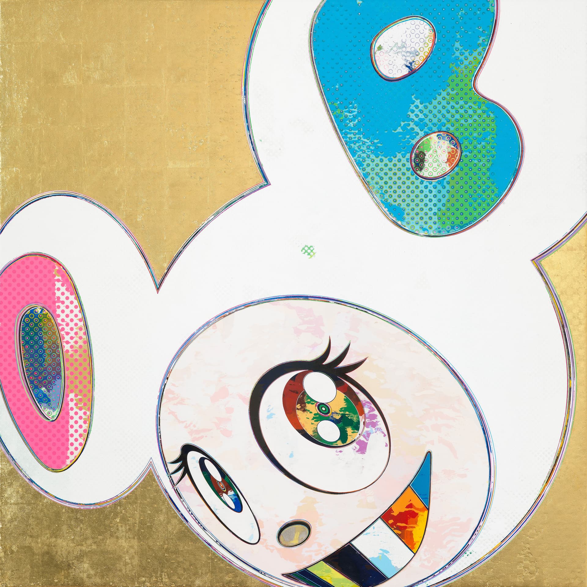 And Then x 6 (Gold & White: The Superflat Method) by Takashi Murakami